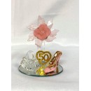 50th Birthday Party Acrylic Shoe Favor with Pink Flower in Clear Box