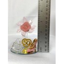 50th Birthday Party Acrylic Shoe Favor with Pink Flower in Clear Box 10 Ct