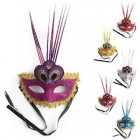 Pack of 6 Masquerade Glitter Masks for Halloween, Cosplay, Dress-Up Mardi Gras Costume Accessory Party Supplies